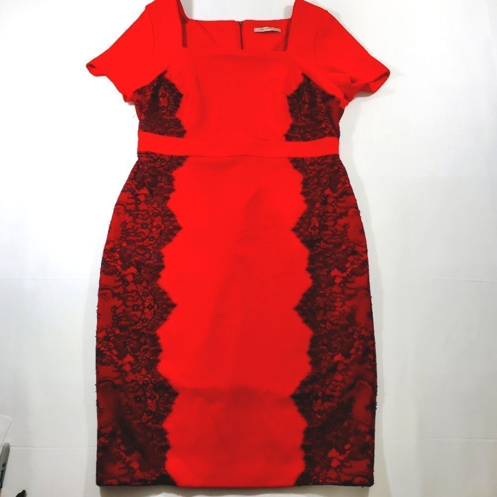 Marks & Spencer Scarlet and Ebony Lace Midi Dress. Gorgeous, never worn!